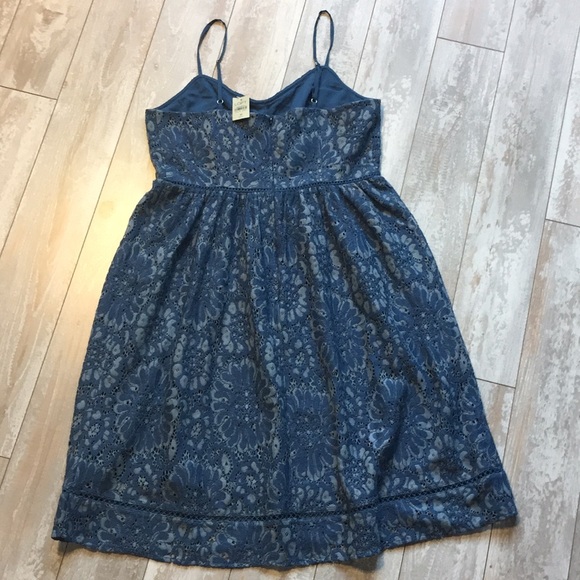 LOFT Spaghetti-Straps Blue Lace Dress.1830 - Picture 4 of 5